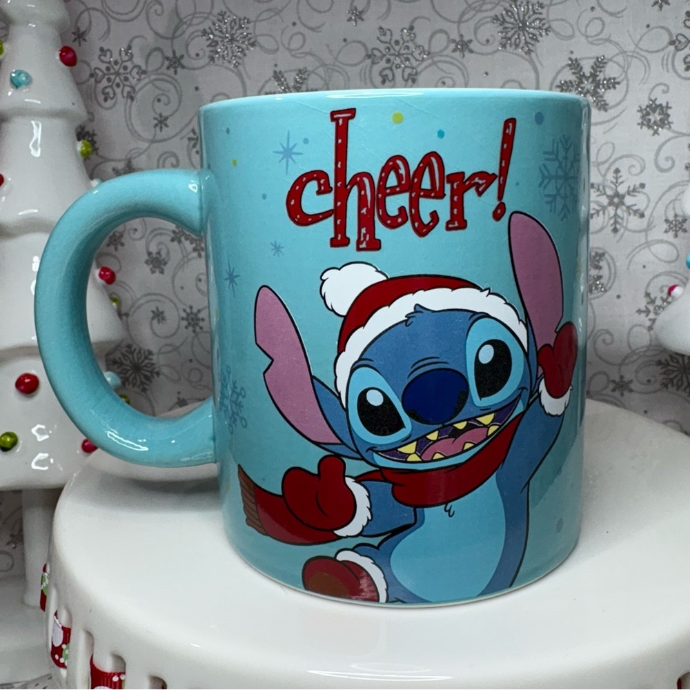 Disney Christmas CHEER Santa Hat Stitch & Santa Scrump Mug Topper Ceramic Mug - Picture 8 of 12